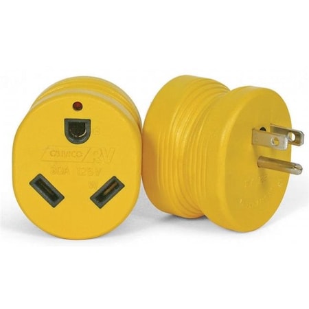 Camco Plug Adapter, Outlet Tap, TT-30R, 5-15P, Yellow 55223